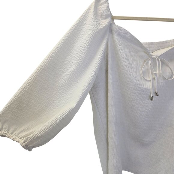 Elizabeth and James Textured Puff Sleeve Square Neck Top Size XL - Picture 5 of 7